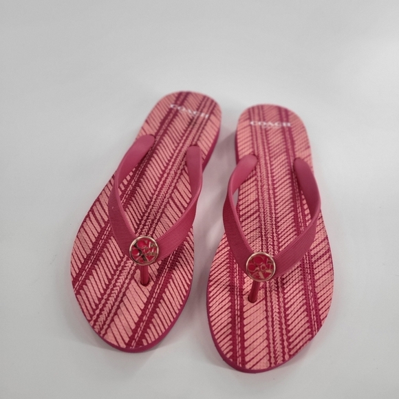 Coach Alessa Flip Flops in Sherbet Size 7 New - Picture 1 of 6